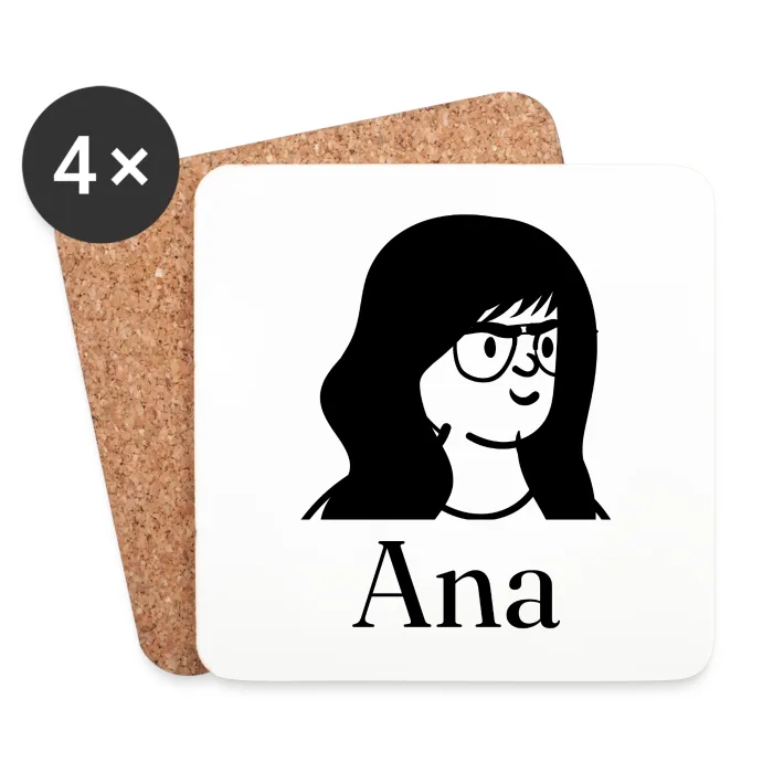 Lot de dessous de verre personnalisés au prénom Ana