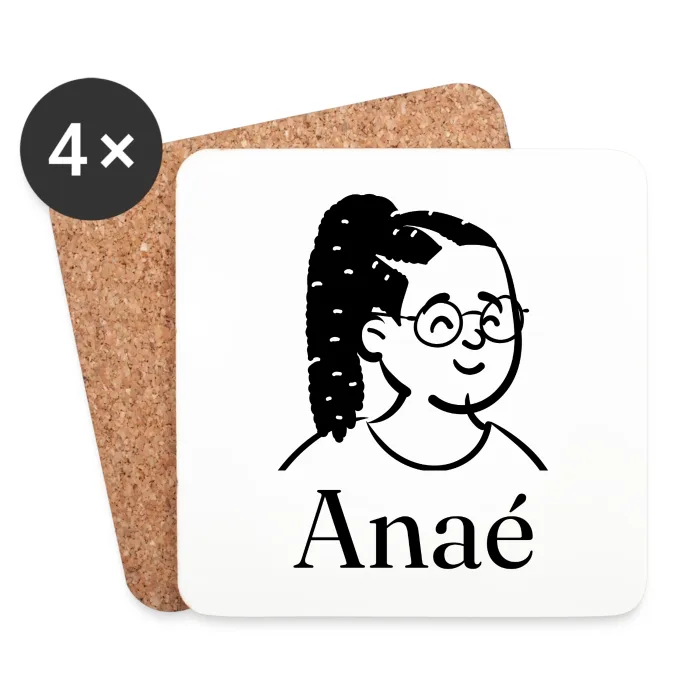 Lot de dessous de verre personnalisés au prénom Anaé