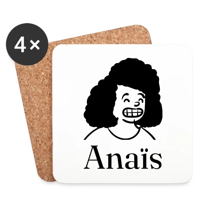 Lot de dessous de verre personnalisés au prénom Anaïs