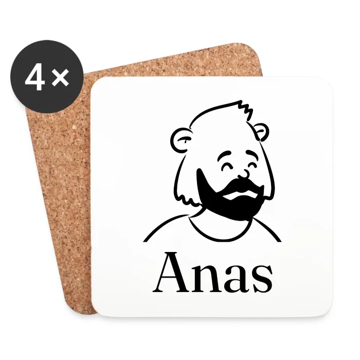 Lot de dessous de verre personnalisés au prénom Anas