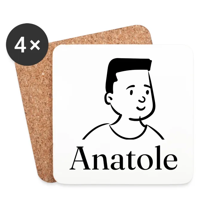 Lot de dessous de verre personnalisés au prénom Anatole