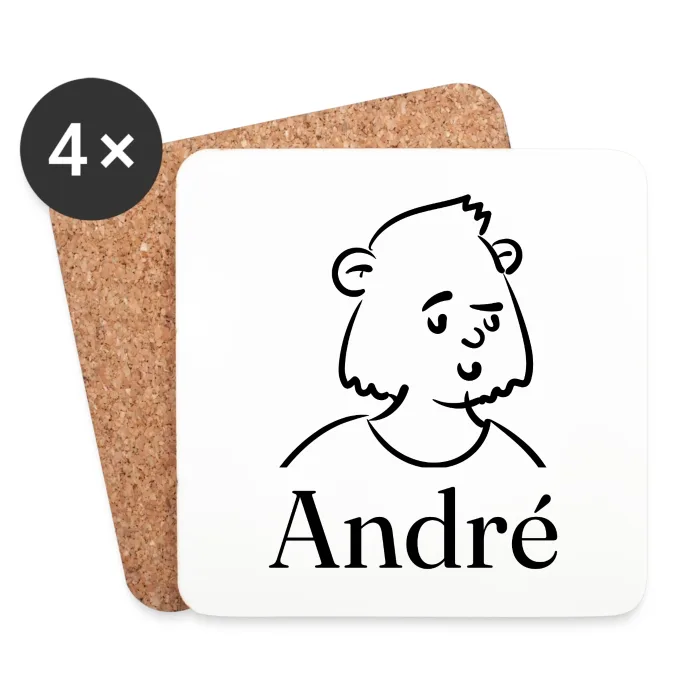 Lot de dessous de verre personnalisés au prénom André