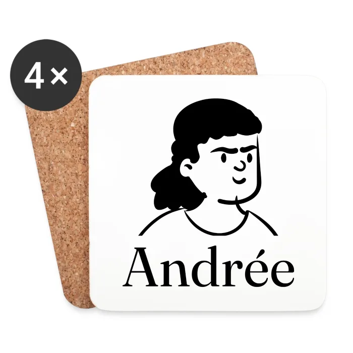 Lot de dessous de verre personnalisés au prénom Andrée