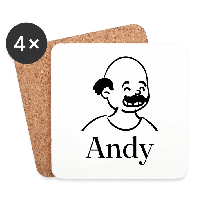 Lot de dessous de verre personnalisés au prénom Andy