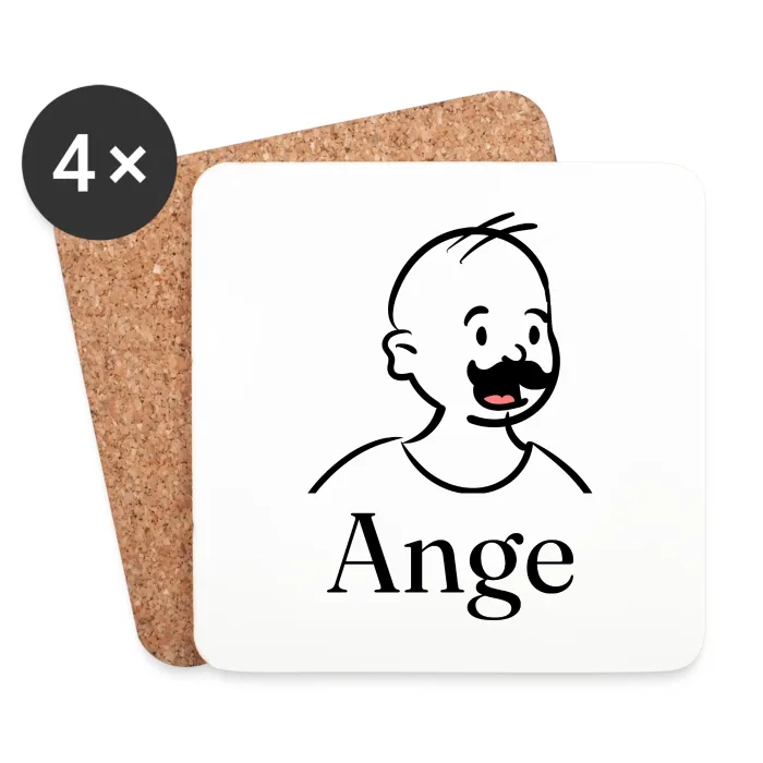 Lot de dessous de verre personnalisés au prénom Ange