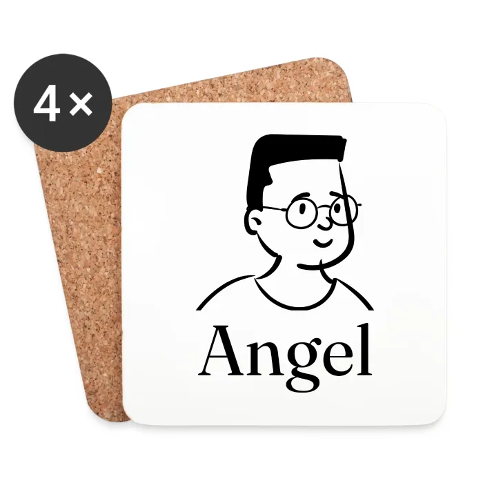 Lot de dessous de verre personnalisés au prénom Angel