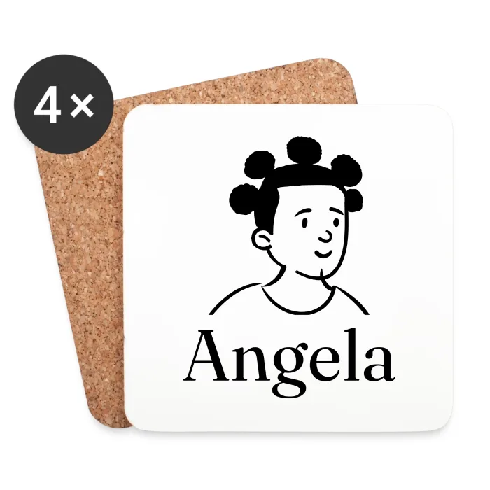 Lot de dessous de verre personnalisés au prénom Angela