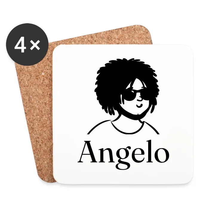 Lot de dessous de verre personnalisés au prénom Angelo