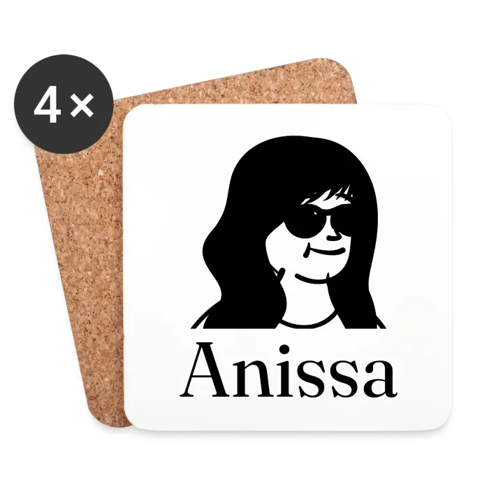 Lot de dessous de verre personnalisés au prénom Anissa