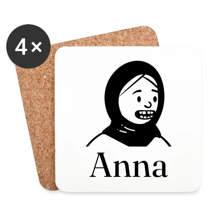 Lot de dessous de verre personnalisés au prénom Anna