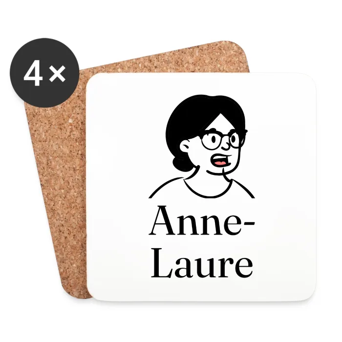 Lot de dessous de verre personnalisés au prénom Anne-Laure