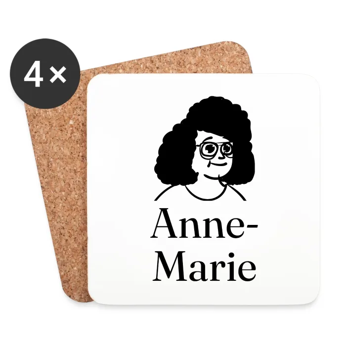 Lot de dessous de verre personnalisés au prénom Anne-Marie