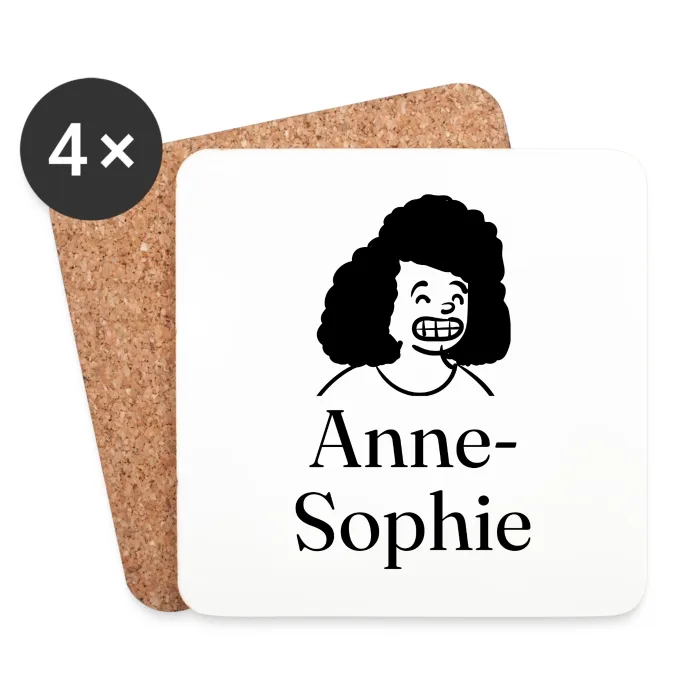Lot de dessous de verre personnalisés au prénom Anne-Sophie