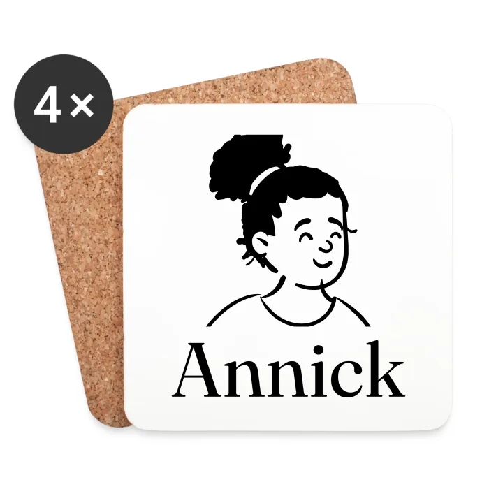 Lot de dessous de verre personnalisés au prénom Annick