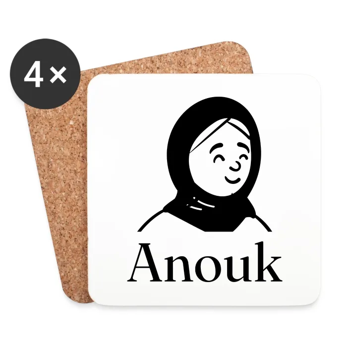 Lot de dessous de verre personnalisés au prénom Anouk