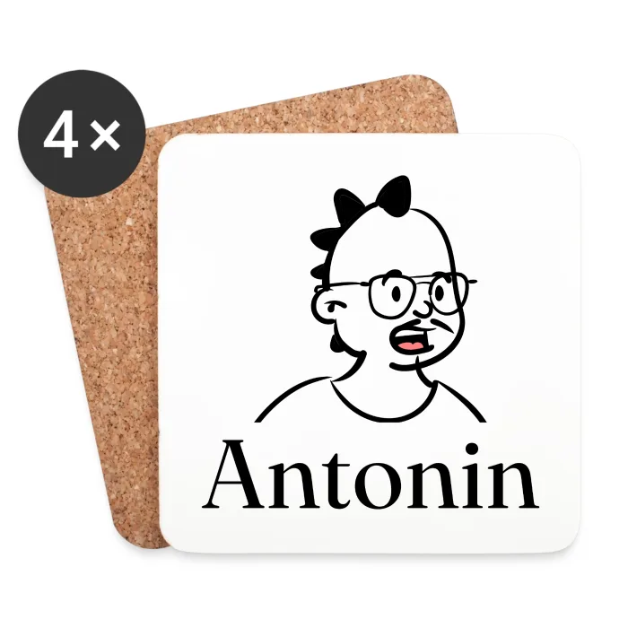 Lot de dessous de verre personnalisés au prénom Antonin
