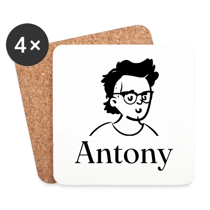 Lot de dessous de verre personnalisés au prénom Antony