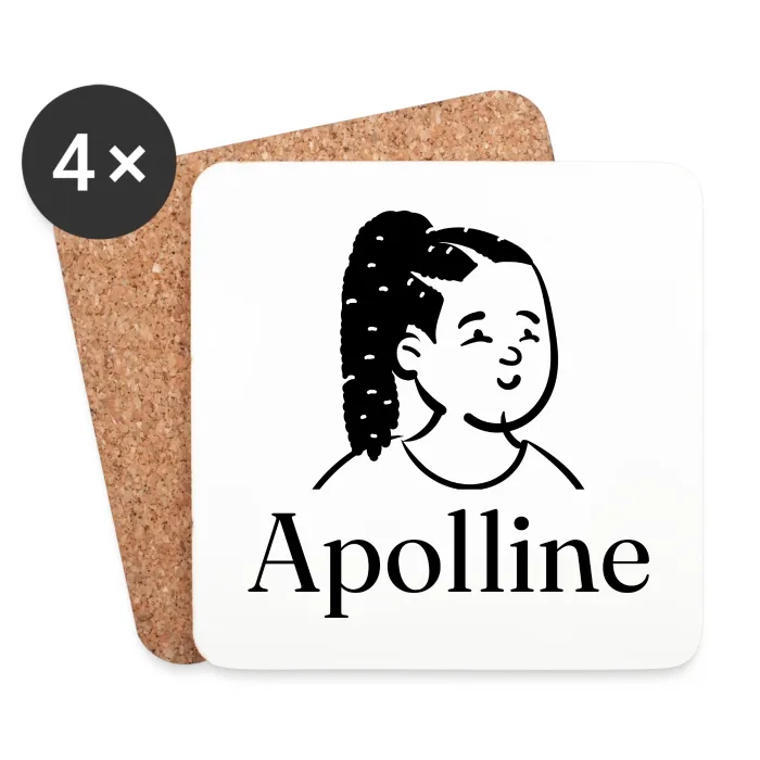 Lot de dessous de verre personnalisés au prénom Apolline
