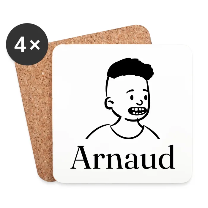 Lot de dessous de verre personnalisés au prénom Arnaud