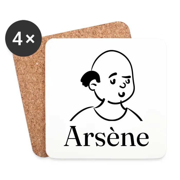 Lot de dessous de verre personnalisés au prénom Arsène