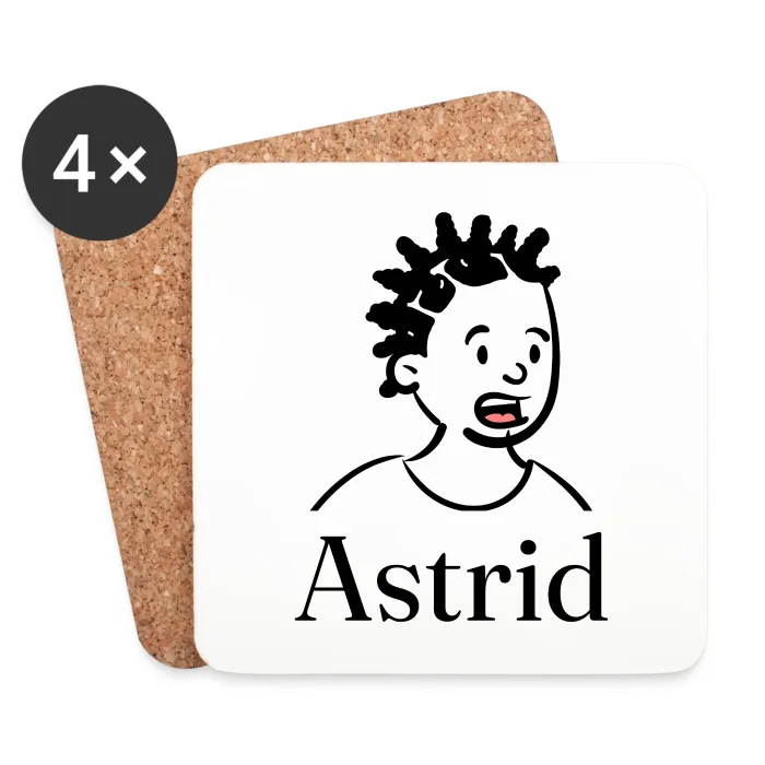 Lot de dessous de verre personnalisés au prénom Astrid