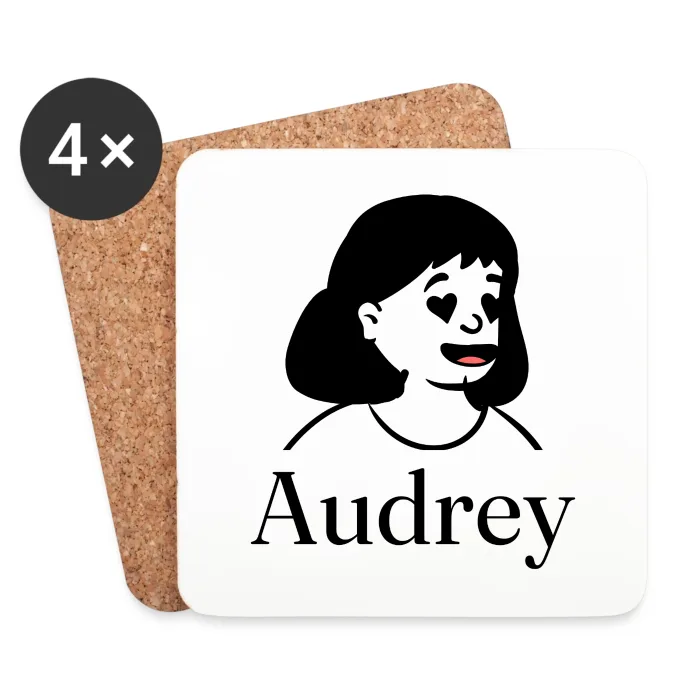 Lot de dessous de verre personnalisés au prénom Audrey