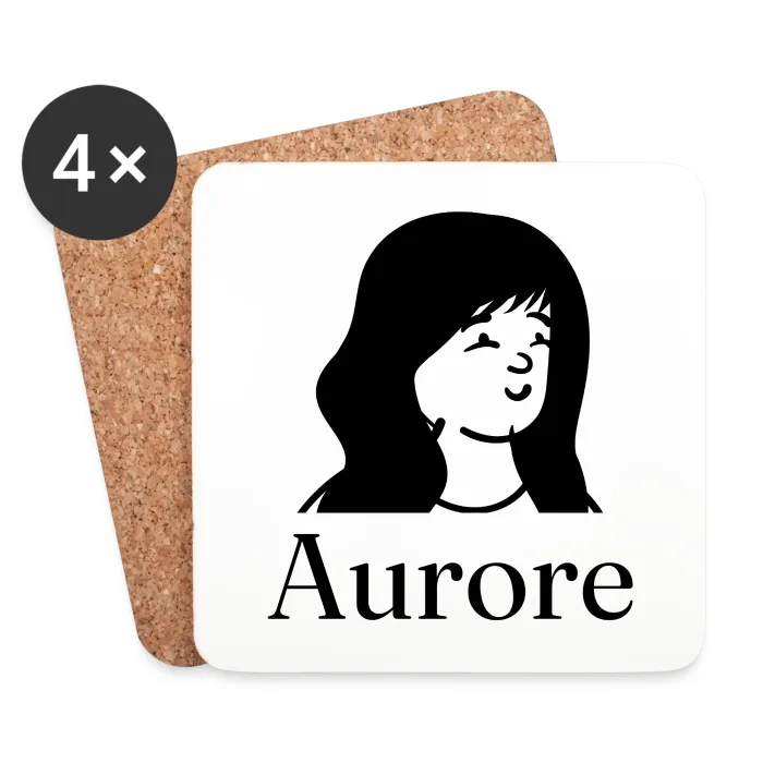 Lot de dessous de verre personnalisés au prénom Aurore