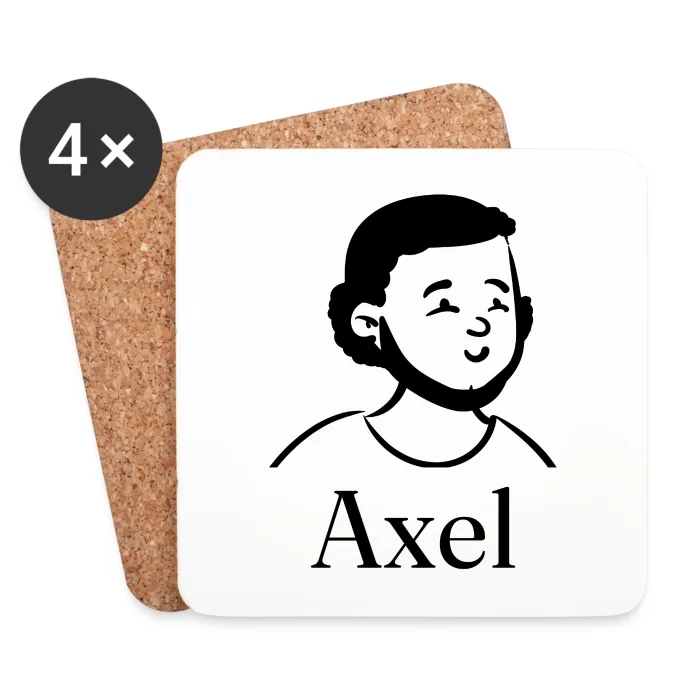Lot de dessous de verre personnalisés au prénom Axel