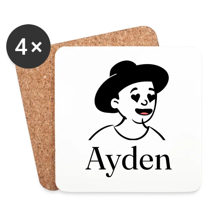 Lot de dessous de verre personnalisés au prénom Ayden