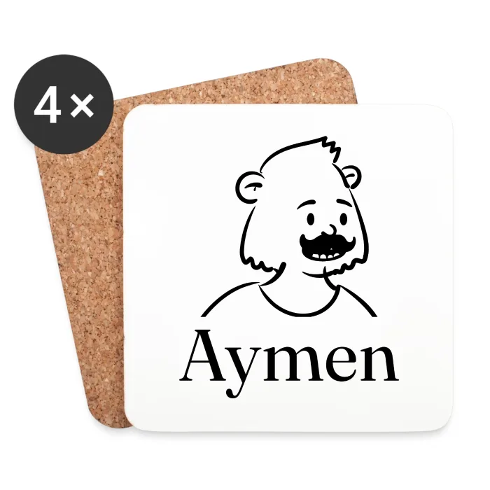 Lot de dessous de verre personnalisés au prénom Aymen