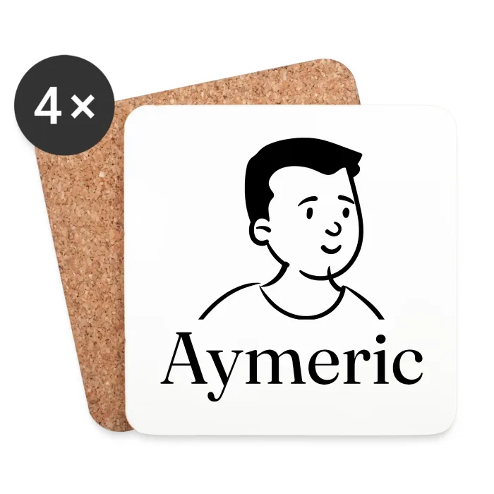 Lot de dessous de verre personnalisés au prénom Aymeric