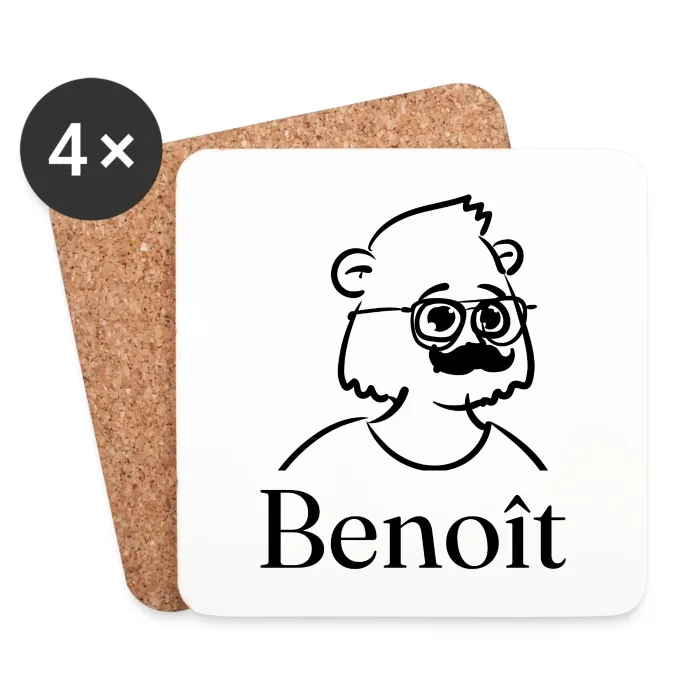Lot de dessous de verre personnalisés au prénom Benoît