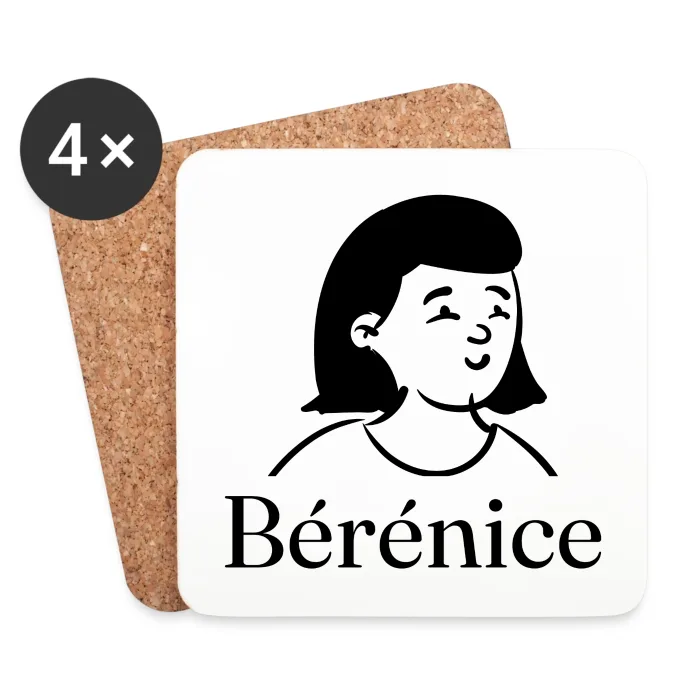 Lot de dessous de verre personnalisés au prénom Bérénice