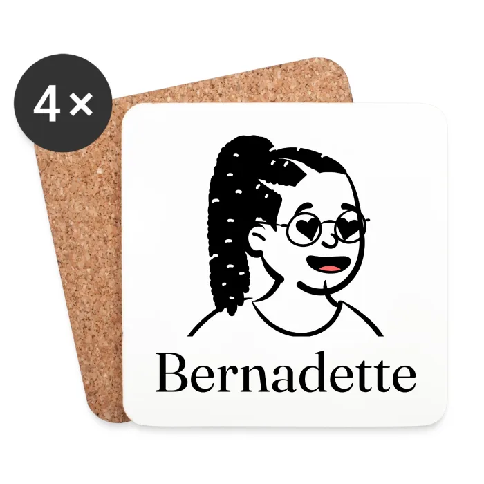 Lot de dessous de verre personnalisés au prénom Bernadette