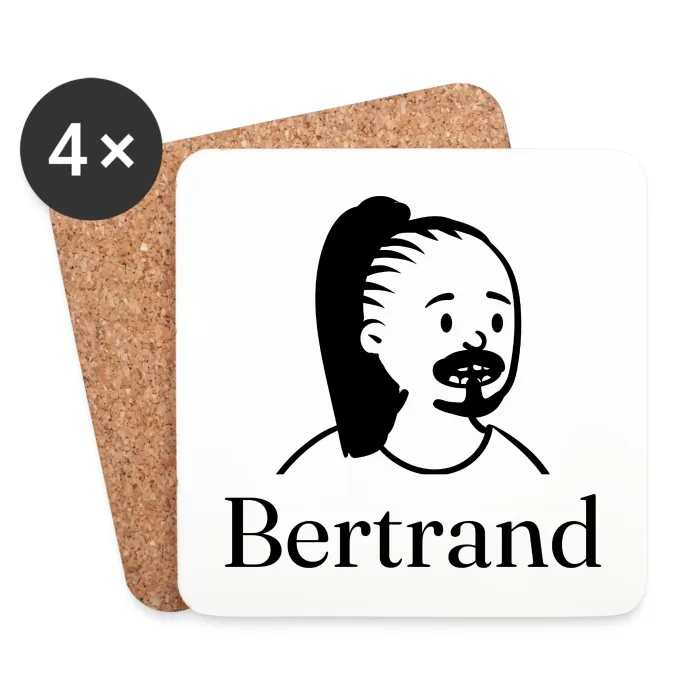 Lot de dessous de verre personnalisés au prénom Bertrand
