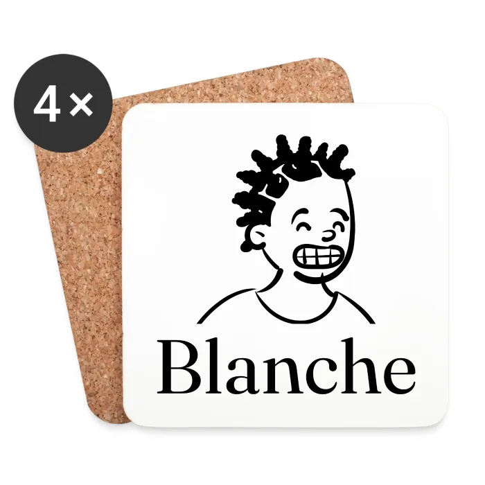 Lot de dessous de verre personnalisés au prénom Blanche