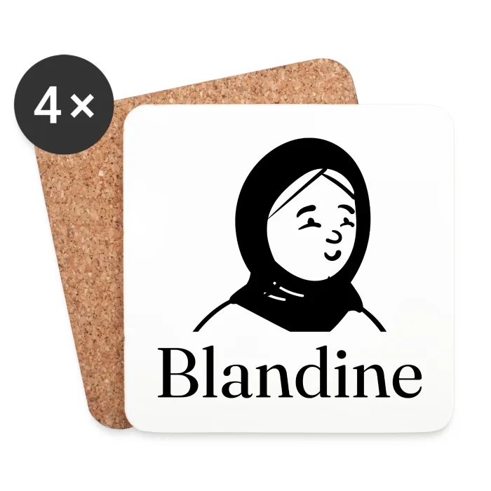 Lot de dessous de verre personnalisés au prénom Blandine