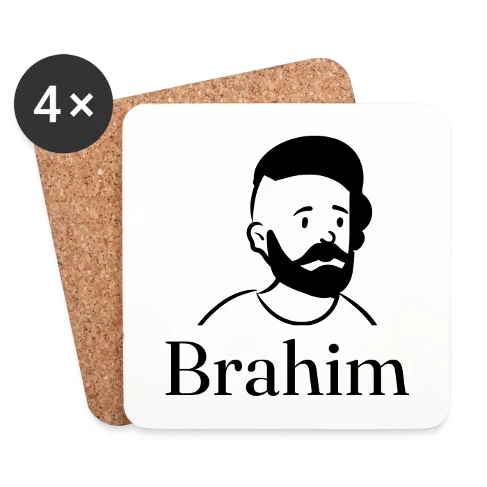 Lot de dessous de verre personnalisés au prénom Brahim