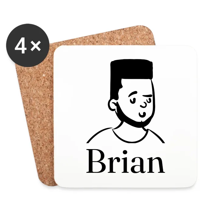 Lot de dessous de verre personnalisés au prénom Brian