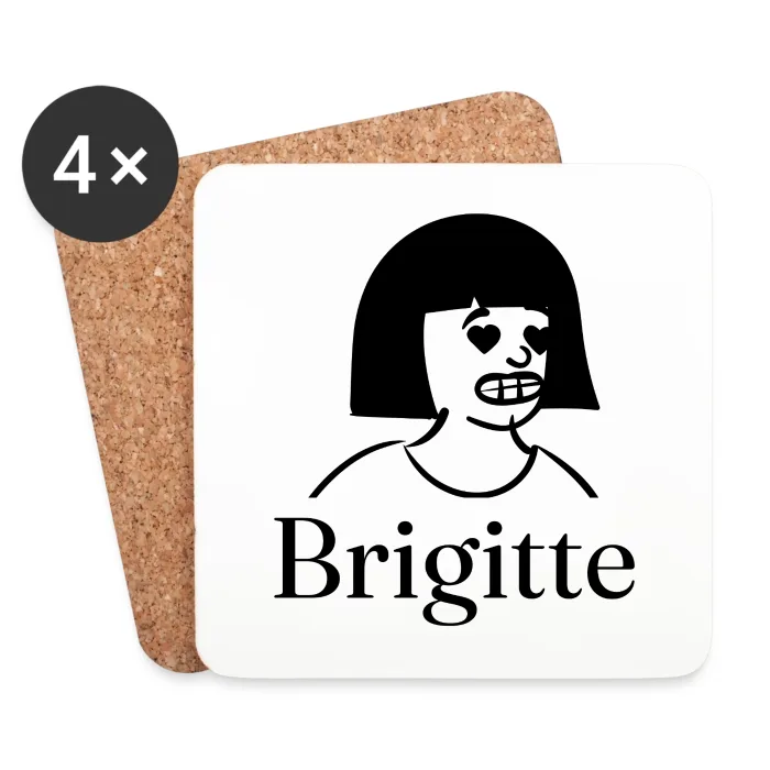 Lot de dessous de verre personnalisés au prénom Brigitte
