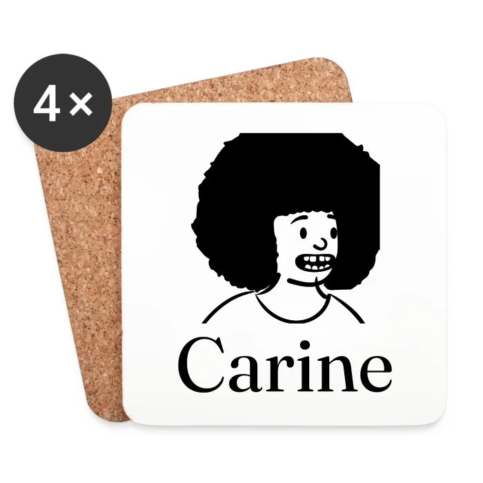 Lot de dessous de verre personnalisés au prénom Carine