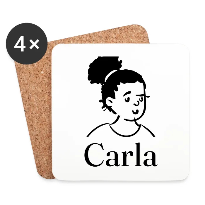 Lot de dessous de verre personnalisés au prénom Carla