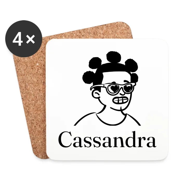 Lot de dessous de verre personnalisés au prénom Cassandra