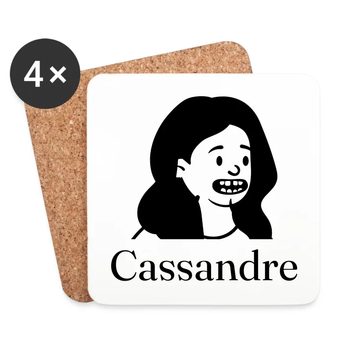 Lot de dessous de verre personnalisés au prénom Cassandre