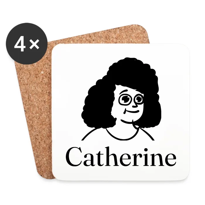 Lot de dessous de verre personnalisés au prénom Catherine