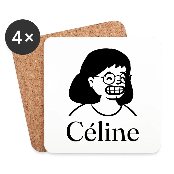 Lot de dessous de verre personnalisés au prénom Céline