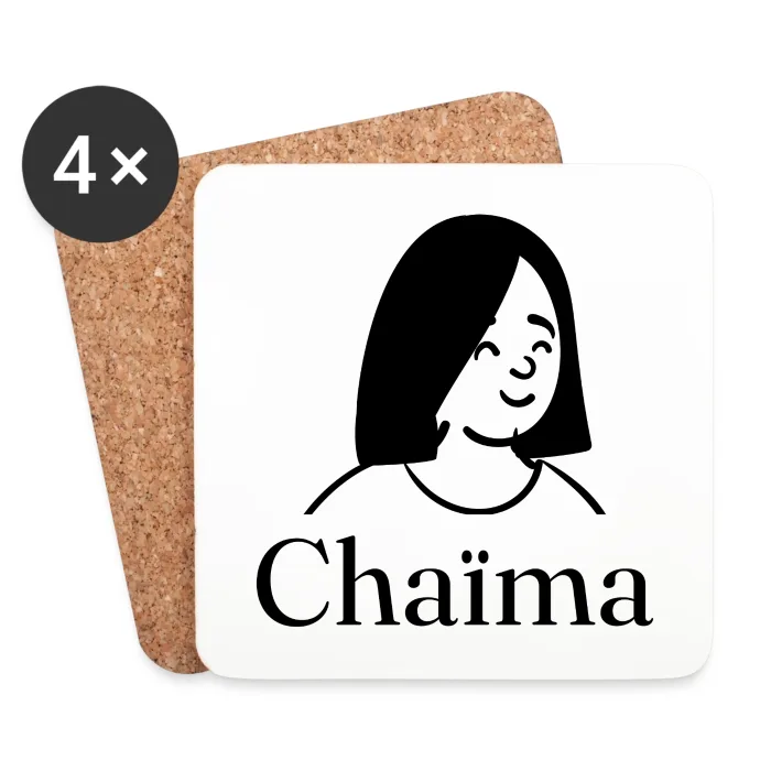 Lot de dessous de verre personnalisés au prénom Chaïma
