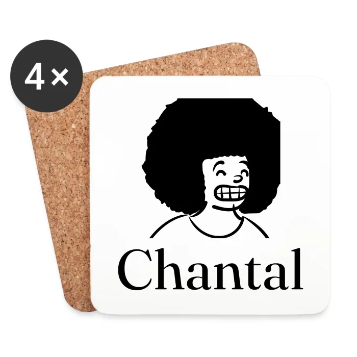 Lot de dessous de verre personnalisés au prénom Chantal