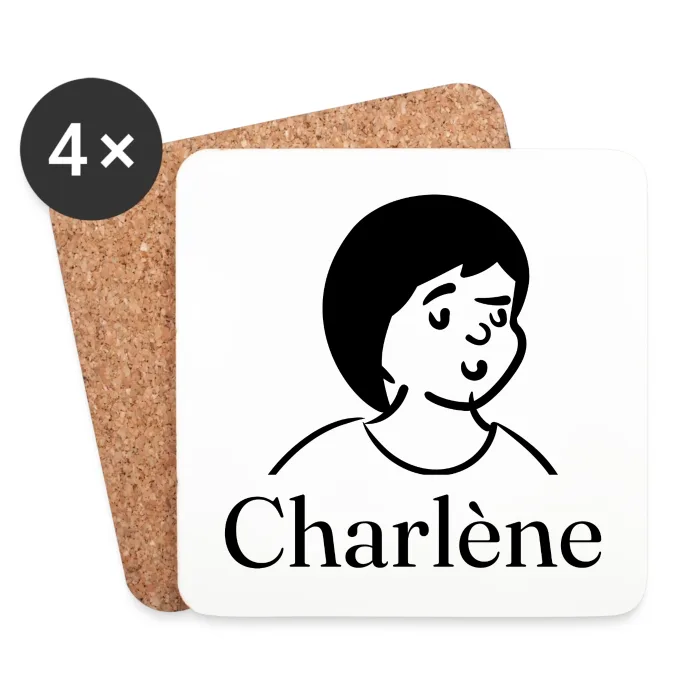 Lot de dessous de verre personnalisés au prénom Charlène