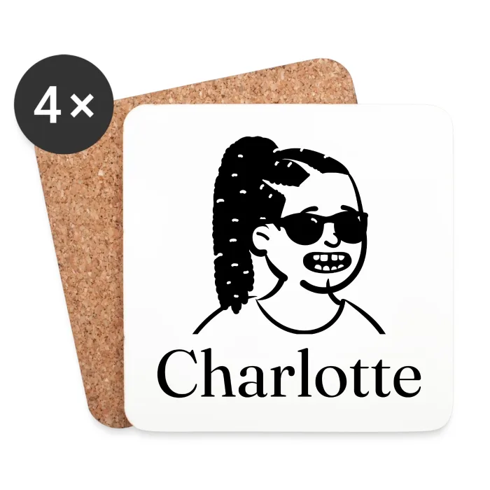 Lot de dessous de verre personnalisés au prénom Charlotte